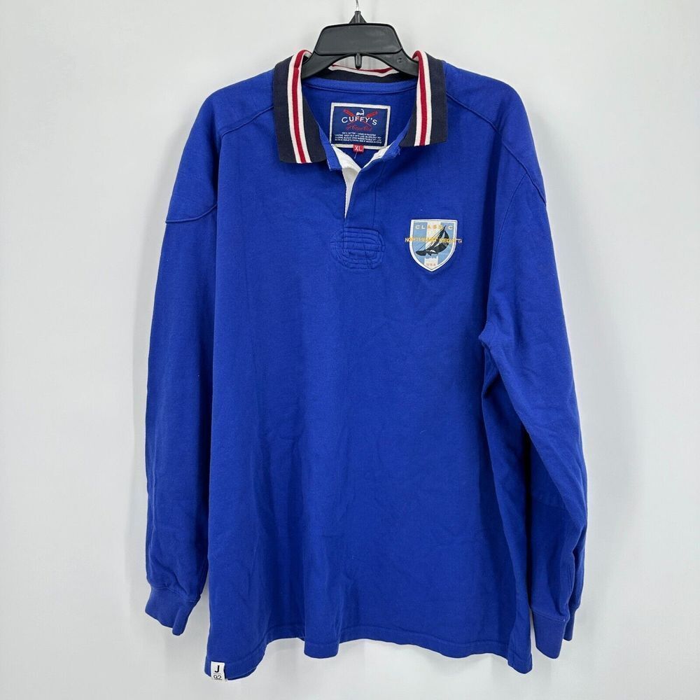 Cuffy's Of Cape Cod Classic Northeast Regatta Rugby‎ Shirt XL Blue White Heavy